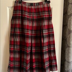 Vintage Pendleton Wool Plaid Pleated Skirt Size 12